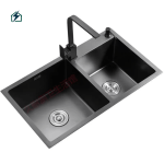 Black Double Bowl Kitchen Sink