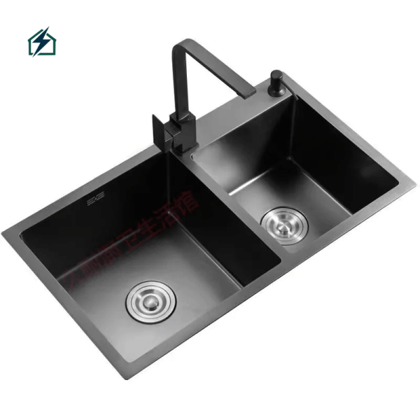 Black Double Bowl Kitchen Sink