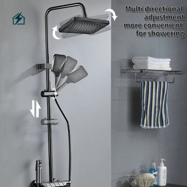 Piano Shower Set 4 Functions Rainfall Shower