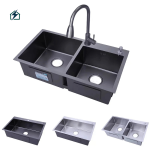Black Double Bowl Kitchen Sink