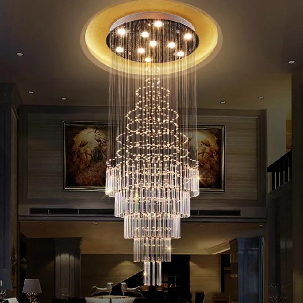Nordic Long Crystal Chandelier 6079 – Luxury Staircase Ceiling Light