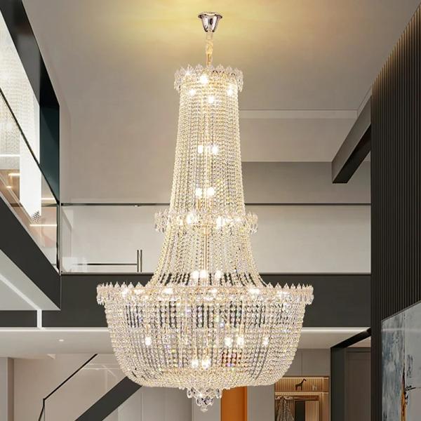 French Basket Empire Crystal Chandelier – Luxury LED Lighting Ghana