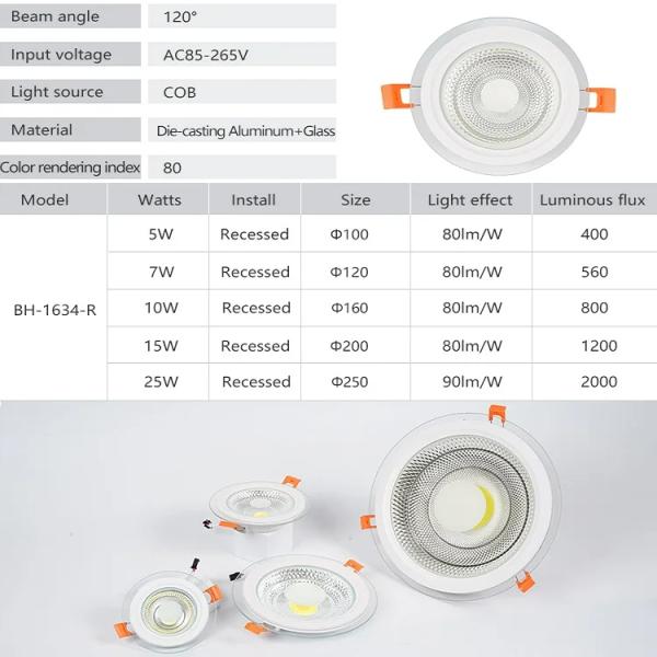 New Arrival Modern Design PANEL LED Glass Downlight – LED Ceiling Light Ghana