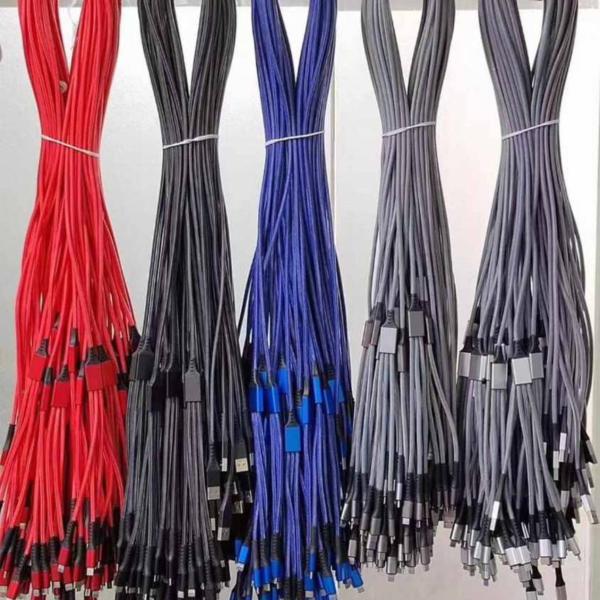 3-in-1 Fast Charging Flat Cable – iPhone, Type-C & Micro USB Ghana