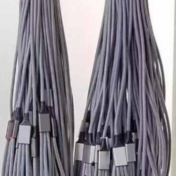 3-in-1 Fast Charging Flat Cable – iPhone, Type-C & Micro USB Ghana