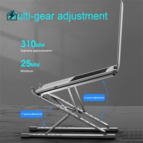 Double-Layer Foldable Aluminum Laptop Stand – Ergonomic & Cool for Laptops (Physical Item)