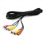 RCA 3 Male to 3 Male Audio Video Composite Cable for TV DVD Speaker