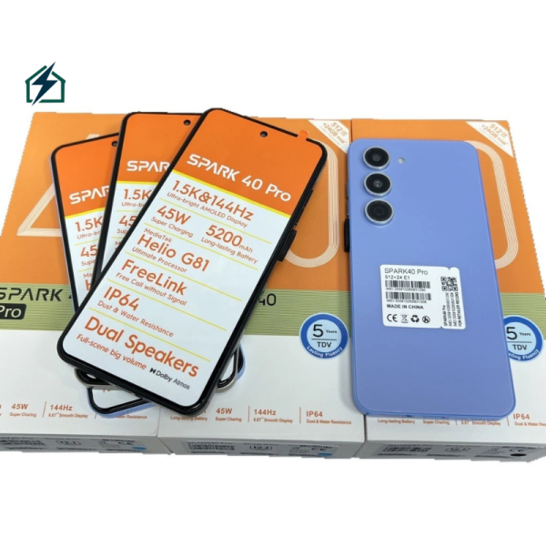 Spark40 Pro 5G Smartphone – 6.8″ 120Hz Android 14 Dual SIM Phone