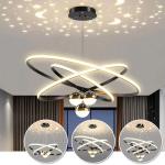 3-Ring Gold LED Chandelier – Modern Ceiling Pendant Light