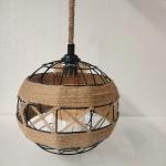Retro Hemp Rope & Metal Pendant Lamp – Industrial Hanging Light Ghana