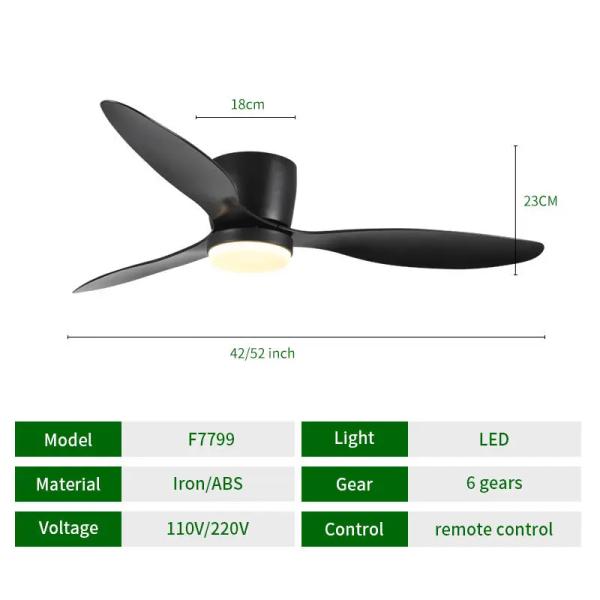 52 Inch Ceiling Fan with LED Light & Remote Control In Ghana