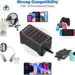 ilepo W-407 150W USB-C Charging Station – 30-Port Fast Charger Ghana