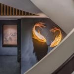 Traditional Wooden Hanging Fish Chandelier – Japanese Style LED Pendant Ghana