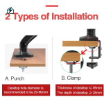 Gas Spring Monitor Arm Desk Mount 17–32 Inch – Adjustable Aluminum Monitor Stand