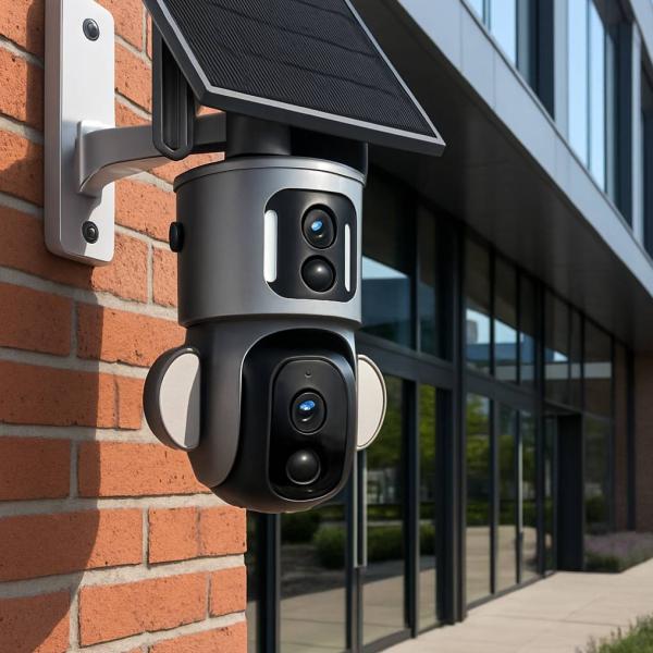 Solar Dual-Lens Outdoor Security Camera – Ghana