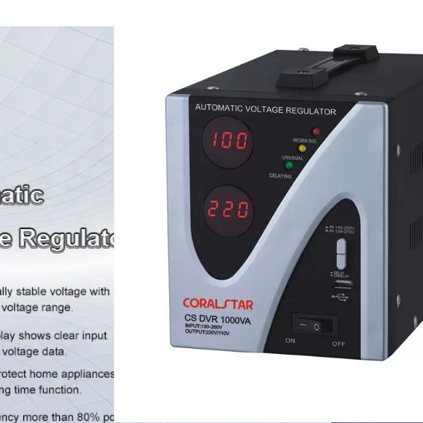 1000VA Digital Voltage Stabilizer 230V – Automatic Voltage Regulator with USB Ghana
