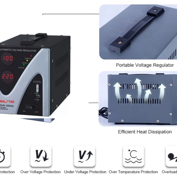 1000VA Digital Voltage Stabilizer 230V – Automatic Voltage Regulator with USB Ghana