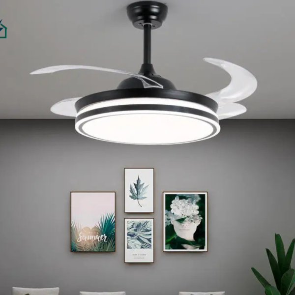 Kasotile 42-Inch Smart Retractable Ceiling Fan with LED Light