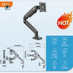 Gas Spring Monitor Arm Desk Mount 17–32 Inch – Adjustable Aluminum Monitor Stand