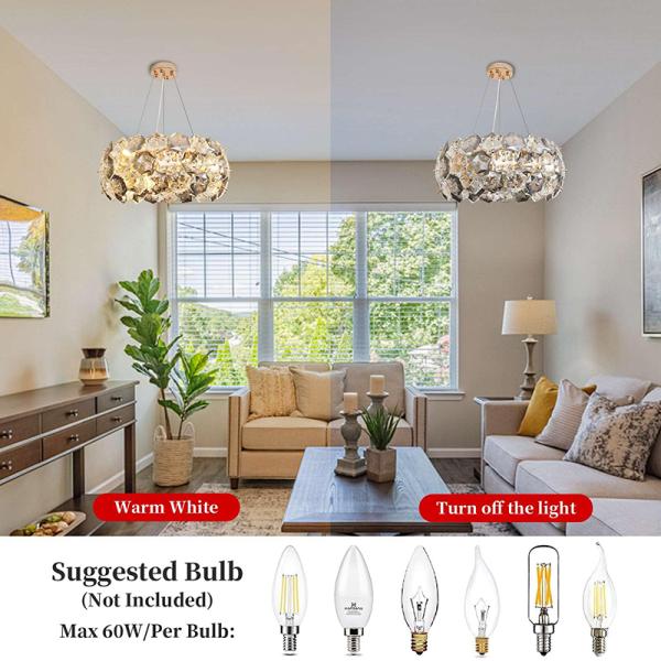 Modern LED Crystal Chandelier – Gold Luxury Ceiling Light Ghana