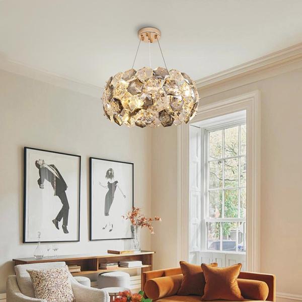 Modern LED Crystal Chandelier – Gold Luxury Ceiling Light Ghana