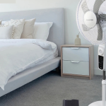 Bray Solar Rechargeable Standing Fan with LED Light & Remote