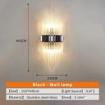 Modern Crystal Wall Lamp with Fabric Shade – Dimmable Luxury Wall Light