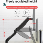 Gas Spring Monitor Arm Desk Mount 17–32 Inch – Adjustable Aluminum Monitor Stand