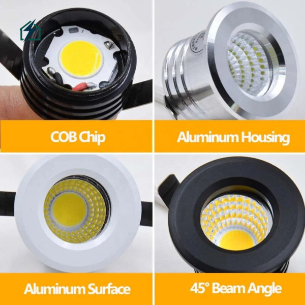 3W COB LED Recessed Cabinet Spotlight