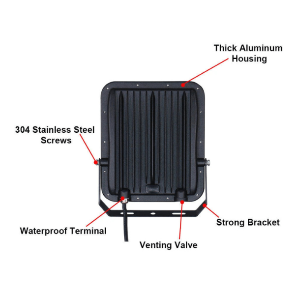 100W COB LED Floodlight – IP66 Waterproof High Bright Outdoor Security Light for Ghana