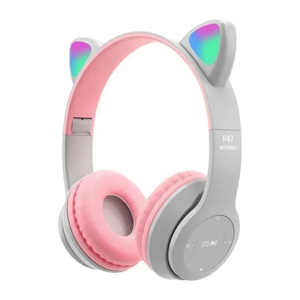 Cute Cat Ear RGB Gaming Headset with Mic – Bluetooth 5.1 LED Gaming Headphones for Ghana