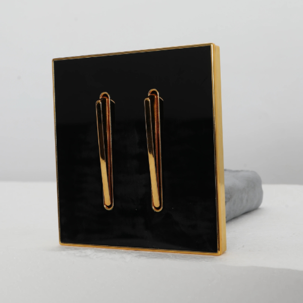 Frameless Gold 2 Gang Switch Ghana  Big Button 86 Luxury Wall Switch