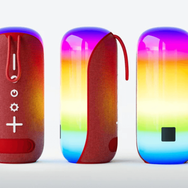 Portable Wireless Bluetooth Speaker with RGB LED Lights – Rechargeable Mini Party Speaker for Ghana