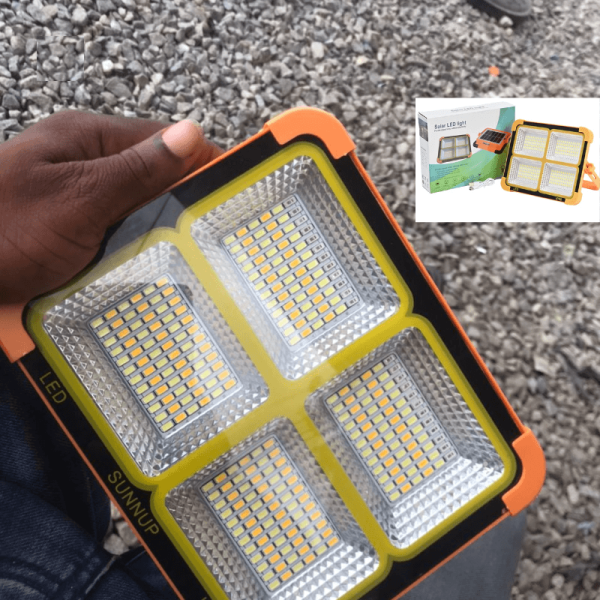 Solar Rechargeable 4 Head LED Flood Light – Outdoor Emergency Security Light Ghana