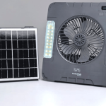 SUIMING Portable Solar Fan Light Kit – 6000mAh Rechargeable Fan, LED Light & Power Bank