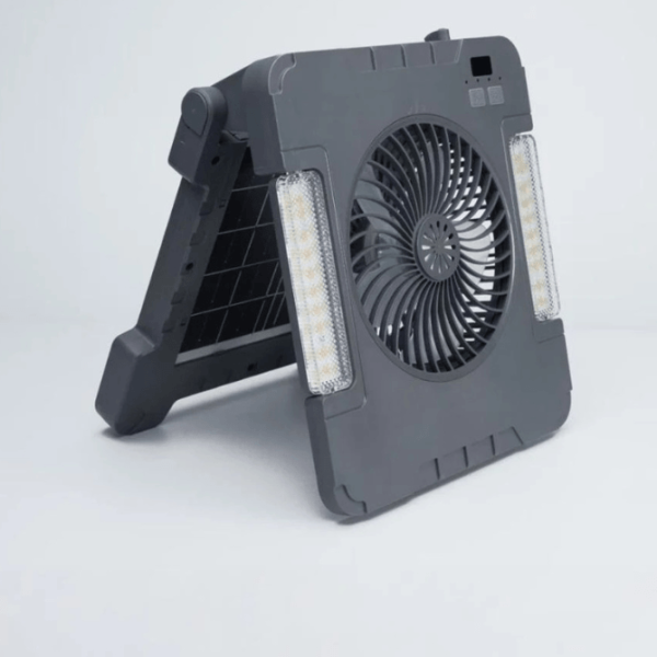 SUIMING Portable Solar Fan Light Kit – 6000mAh Rechargeable Fan, LED Light & Power Bank