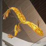 Traditional Wooden Hanging Fish Chandelier – Japanese Style LED Pendant Ghana