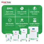 10kWh LiFePO4 Solar Battery 51.2V with Smart BMS – Wall-Mounted Energy Storage System