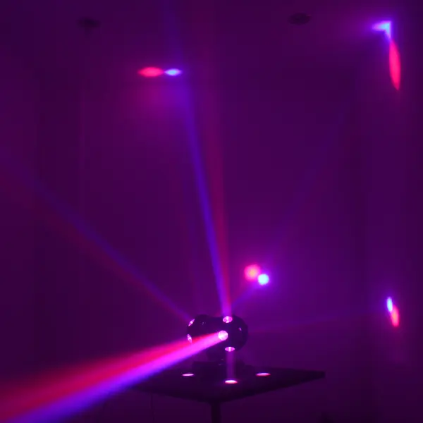 12×12W Double Ball RGB Moving Head Light with Red & Green Laser Effects