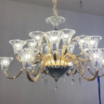 HQ9189 Amber & Clear Chandelier 18 Light – Luxury Ceiling Light Ghana