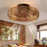 19″ Rattan Ceiling Fan Light Ghana – 6-Speed Remote Control Decorative Ceiling Fan