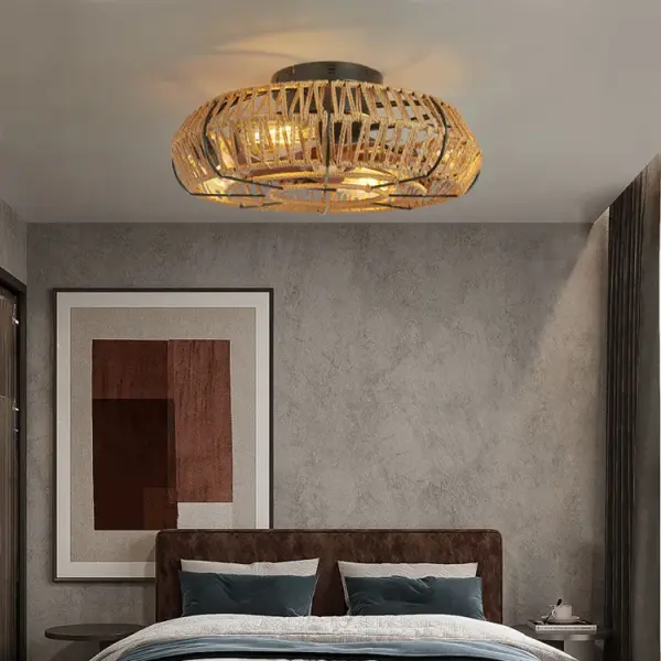 19″ Rattan Ceiling Fan Light Ghana – 6-Speed Remote Control Decorative Ceiling Fan