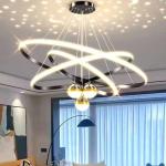 3-Ring Gold LED Chandelier – Modern Ceiling Pendant Light