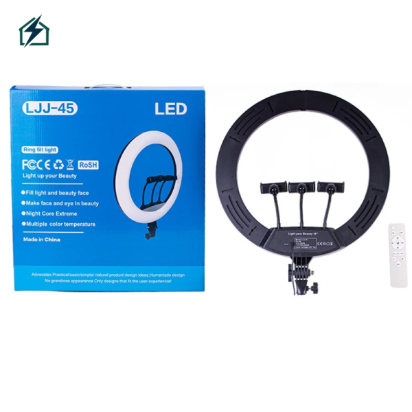 Prime Nexus 18-Inch Ring Light | 3-Phone Holder | Adjustable 2850-5000K