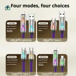 3-in-1 Fast Charging Flat Cable – Lightning, USB-C & Micro USB Charging Cable for iPhone & Android | Ghana