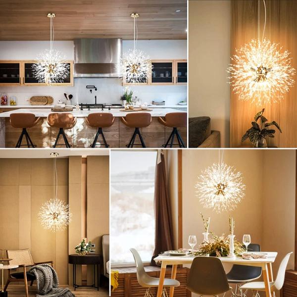 Modern Dandelion Firework Crystal Chandelier – Luxury LED Lighting Ghana