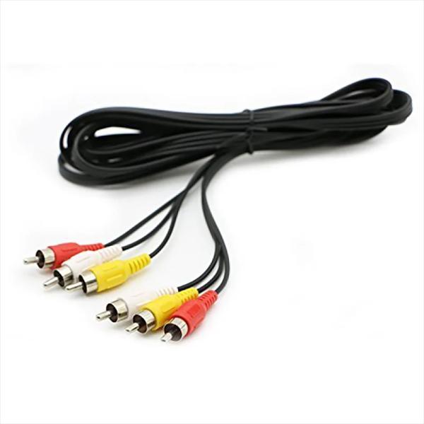 RCA 3 Male to 3 Male Audio Video Composite Cable for TV DVD Speaker