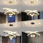 3-Ring Gold LED Chandelier – Modern Ceiling Pendant Light
