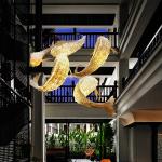 Traditional Wooden Hanging Fish Chandelier – Japanese Style LED Pendant Ghana