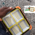 Solar Rechargeable 4 Head LED Flood Light – Outdoor Emergency Security Light